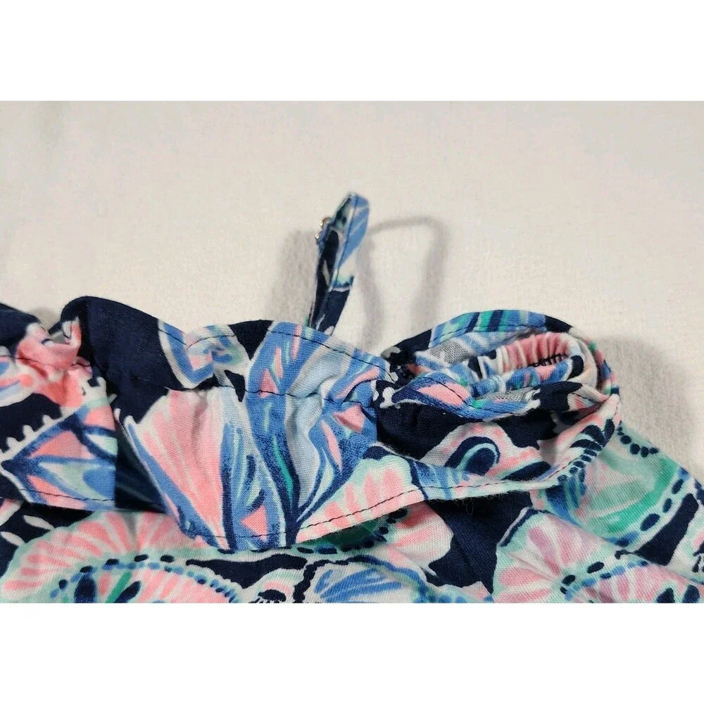 Lilly Pulitzer Girls Preppy Off Shoulder Romper Size Large 8-10 Paisley Coastal - Picture 2 of 7